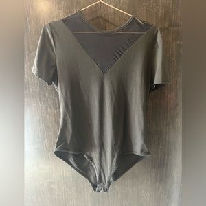 Black mesh bodysuit with butterfly on back